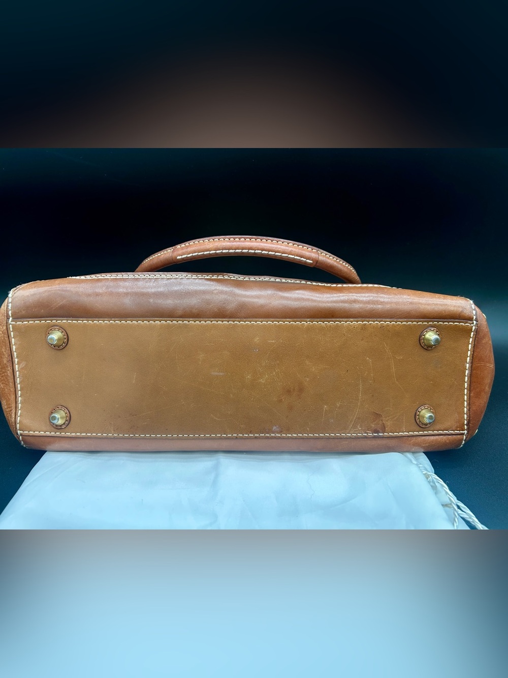 Vintage Coach Hamptons Stripe Carryall Purse Tote Bag Camel Tan Matching Wallet - Picture 12 of 16